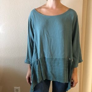 Lightweight teal summer blouse